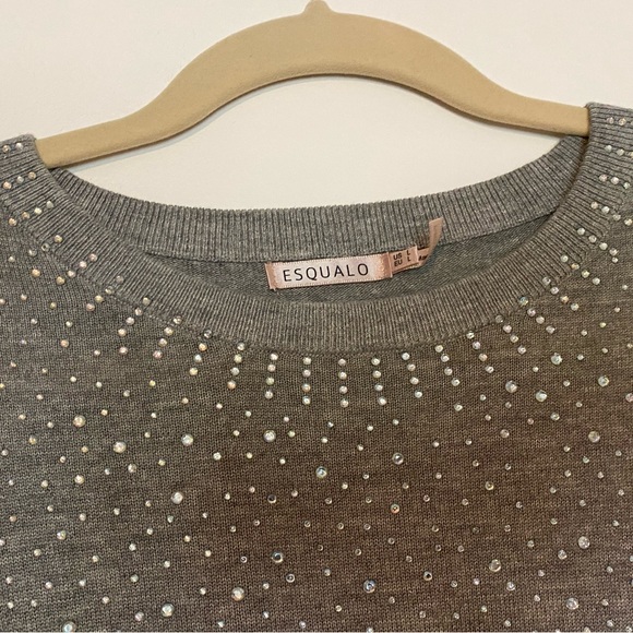 ESQUALO grey beaded sweater - Picture 5 of 7